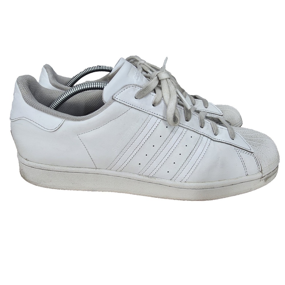 Adidas Superstar Sneakers Mens 12 Triple White Leather Low Top Shoes EG4960